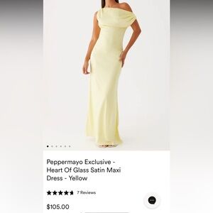 Heart of Glass Satin Maxi Dress - Yellow